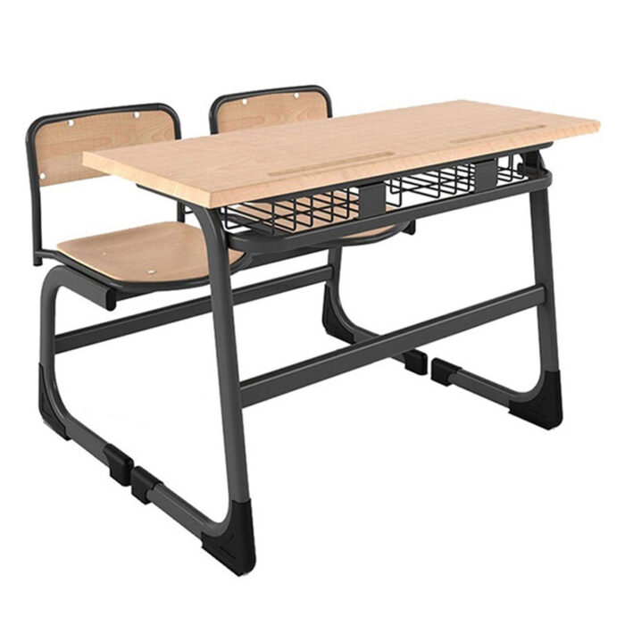cift kisilik ilk ogretim tipi on perdesiz okul sirasi - double person school desk without front curtain