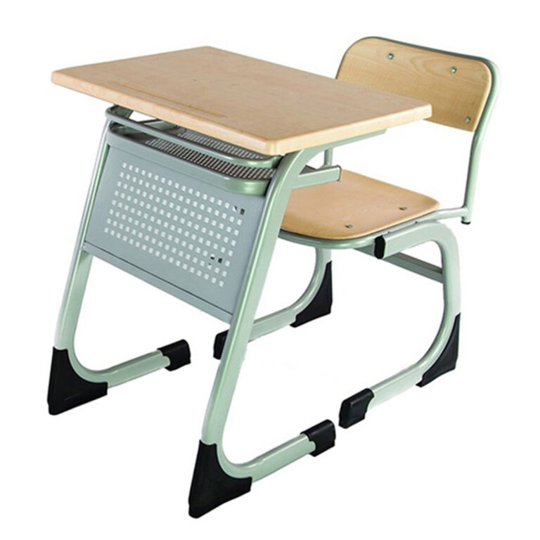 untitled 1 - single person high school type school desk with shelves and front curtains