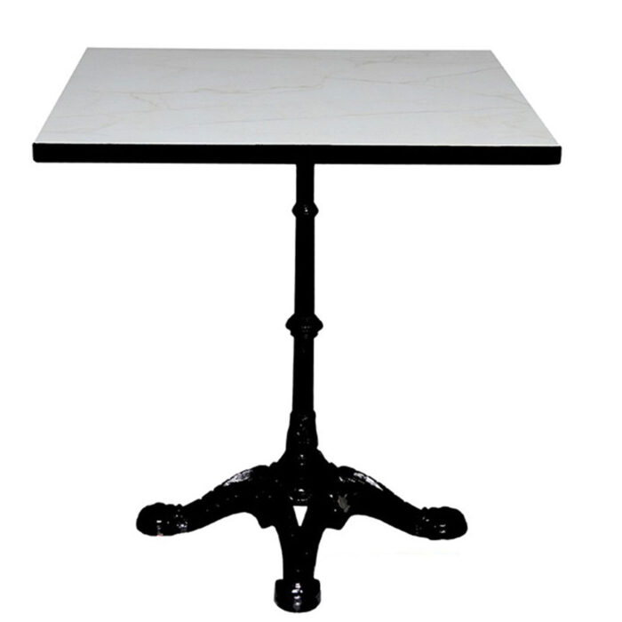 boyali pik 2 - painted cast iron leg compact top dining table square 75cm