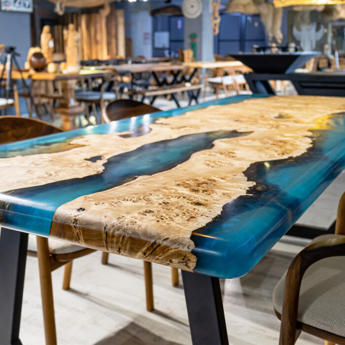 rainblue epoksi ahsap masa rainblue epoxy wooden table 9 1 - rain blue epoxy table